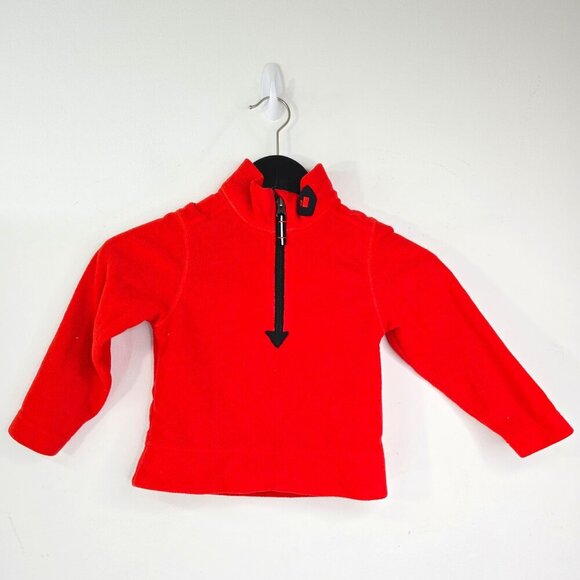 OBERMEYER  Red Quarter Zip Fleece Sweater Jacket Size Small - Picture 1 of 6